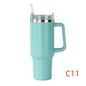 40 oz. With Logo Stainless Steel Thermos Handle Water Glass With Lid And Straw Beer Glass Car Travel Kettle Outdoor Water Bottle
