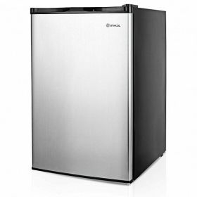 3 Cubic Feet Compact Upright Freezer with Stainless Steel Door - Color: Black & White