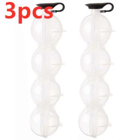 Color: White 3pcs - Whiskey Ice Cube Maker Mold Creative Silicone Round Kitchen Tool