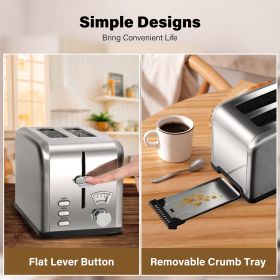 2-Slice Toaster with 1.5 inch Wide Slot, 5 Browning Setting and 3 Function