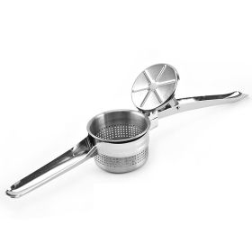 1pc Stainless Steel Potato Presser Masher Ricer; Commercial Grade Tool To Press Mash Fruit Or Food (Color: Silvery, Quantity: 999)