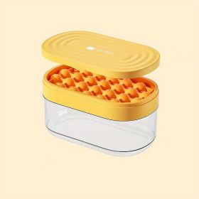 1pc 24 Grids Round Silicone Ice Tray Ice Mold Transparent Ice Cube With Lid Ice Storage Box Ice Tray Tool (Color: Yellow, Quantity: 999)
