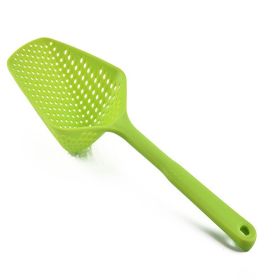 1pc Kitchen Colander Spatula- Silicone/Nylon Large Spoon/Shovel (Color: Green)
