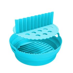 1pc Foldable Air Fryer Silicone Pot Liner (Color: Blue)