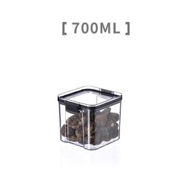 1pc Food Container W/ Lid; Clear Plastic (Capacity: 700ml)