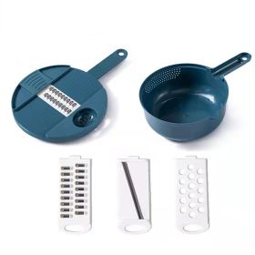 1pc Multifunctional Cutter/Grater, Choose 3 Blades Or 6 Blades (Color: Blue--Three Blades)