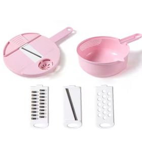 1pc Multifunctional Cutter/Grater, Choose 3 Blades Or 6 Blades (Color: Pink--Three Blades)