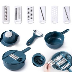 1pc Multifunctional Cutter/Grater, Choose 3 Blades Or 6 Blades (Color: Blue--Six Blades)