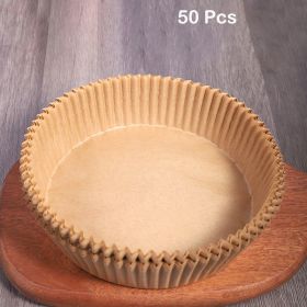 25/50pcs Air Fryer Disposable Non-stick Round Paper Liners (Color: 50pcs brown(opp bag))
