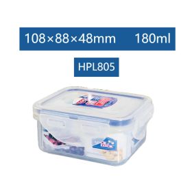 Plastic Fresh-keeping Lunch Box Sealed Food Refrigerator Storage Box Bento Box Microwaveable (model: HPL805-180ML)