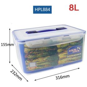 Plastic Fresh-keeping Lunch Box Sealed Food Refrigerator Storage Box Bento Box Microwaveable (model: HPL884-8L)
