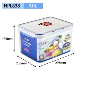 Plastic Fresh-keeping Lunch Box Sealed Food Refrigerator Storage Box Bento Box Microwaveable (model: HPL838-9L)