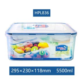Plastic Fresh-keeping Lunch Box Sealed Food Refrigerator Storage Box Bento Box Microwaveable (model: HPL836-5500ML)