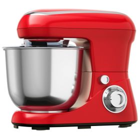 Stand Kitchen Food Mixer 5.3 Qt 6 Speed With Dough Hook Beater (Color: Red, Type: Stand Mixer)